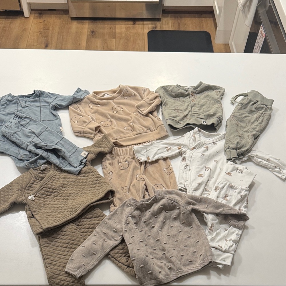 0-3 month sets and Quincy Mae sweater 3-6